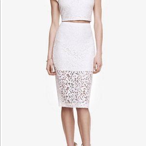 NWOT Express cream lace pencil skirt size 0